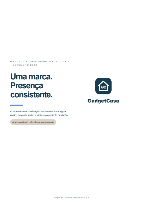 Capa do guia de identidade visual da GadgetCasa